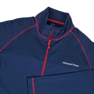 Vineyard Vines Performance Jacket Men Large Blue Red Trim Full Zip Logo Stretch